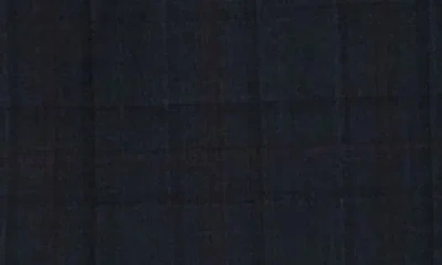 English Laundry Plaid Trim Fit Peak Lapel Wool Blend Two-piece Suit In Navy