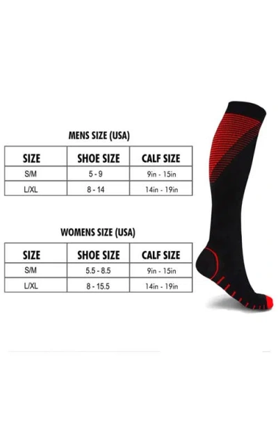 Extreme Fit Gender Inclusive Assorted 6-pack Athletic Graduated Compression Socks In Black Assorted