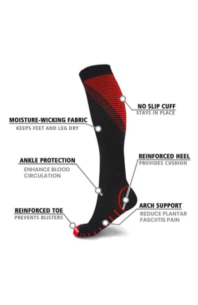 Extreme Fit Gender Inclusive Assorted 6-pack Athletic Graduated Compression Socks In Black Assorted
