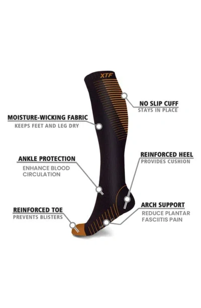 Extreme Fit Assorted 6-pack Everyday Wear Support Compression Knee Socks In Black Assorted