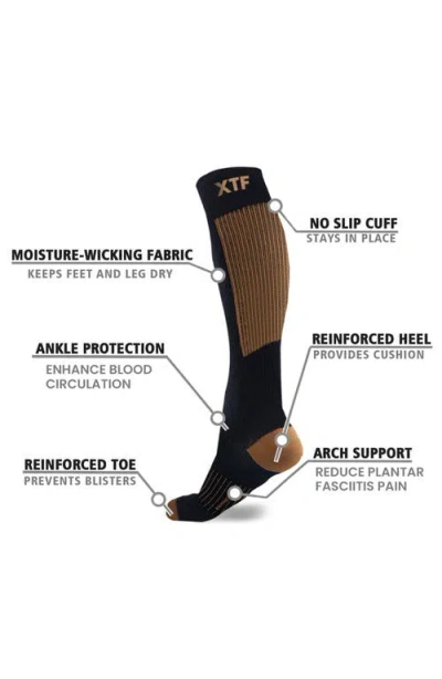 Extreme Fit 6-pack Copper Infused Knee Length Socks In Black Multi