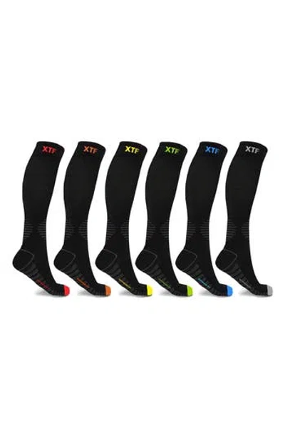 Extreme Fit Assorted 6-pack Antifatigue Recovery Socks In Black Assorted