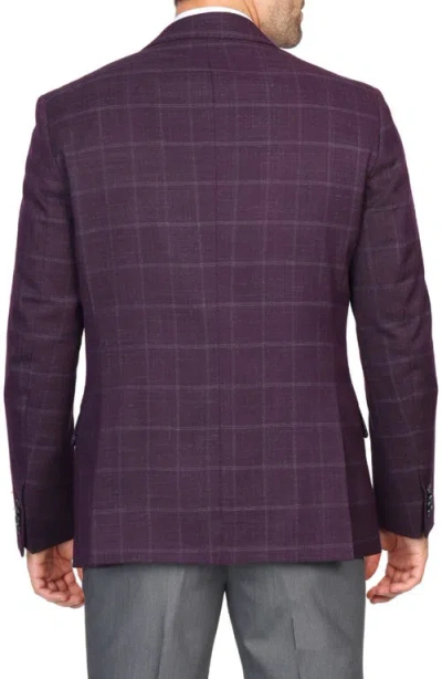 Tailorbyrd Shadow Windowpane Sport Coat In Merlot
