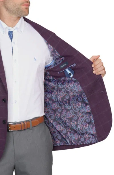 Tailorbyrd Shadow Windowpane Sport Coat In Merlot