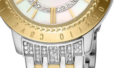 Roberto Cavalli By Franck Muller Mother-of-pearl Dial Watch, 32mm In Two Tone Silver & Gold