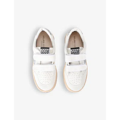 Golden Goose Girl's Ballstar Glitter Dual-grip Sneakers, Kids In White/oth