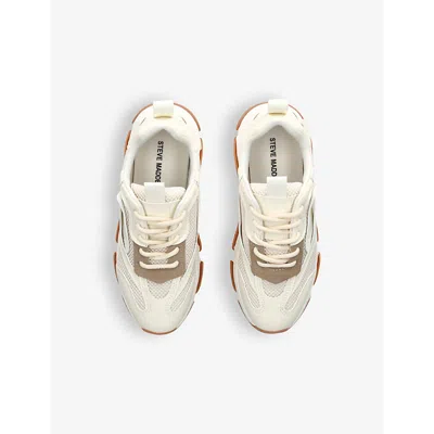 Steve Madden Cream Kids' Jpossession Chunky-sole Mesh And Faux-leather Trainers Eur 31 / 12.5 Uk In Cream