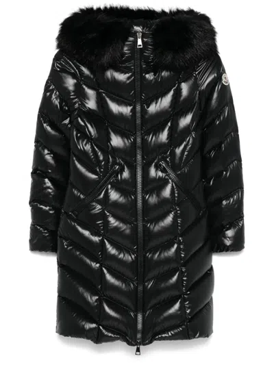 Moncler Fulmarus Hooded Down Puffer Jacket With Removable Faux Fur Trim In Black