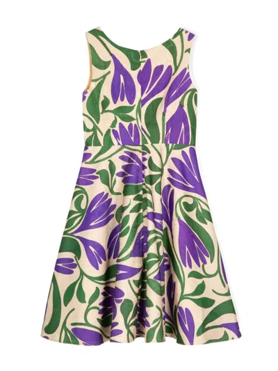 Little Bambah Graphic-print Sleeveless Dress In Neutrals