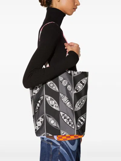 Pucci Gallery Reversible Tote Bag In Grey