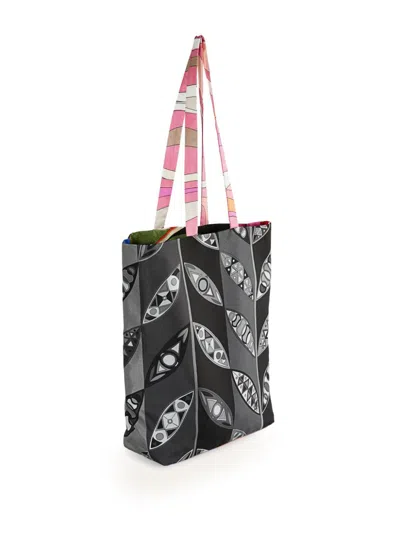 Pucci Gallery Reversible Tote Bag In Grey