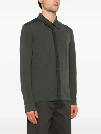 Brioni Fine-knit Cardigan In Green