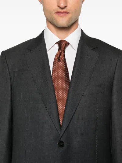 Shop Canali Wool Suit In Grey