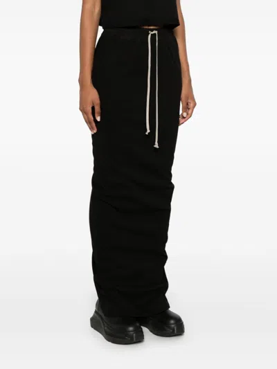 Rick Owens Drkshdw Pull On Pillar Maxi Skirt In Black