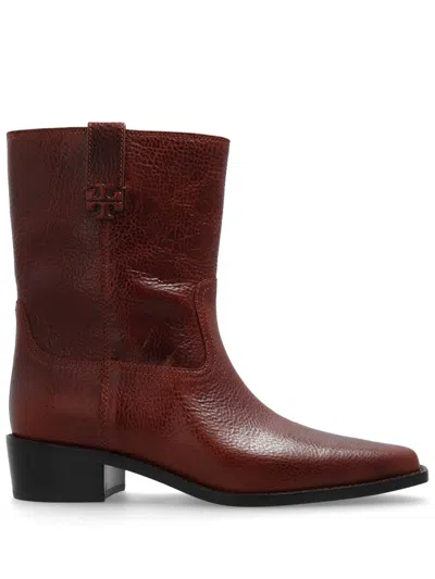 Tory Burch Women's Cirty Western Leather Boots In Brown