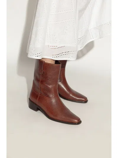 Tory Burch Women's Cirty Western Leather Boots In Brown