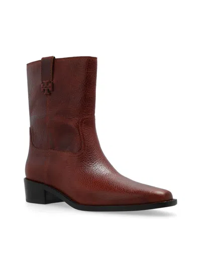 Tory Burch Women's Cirty Western Leather Boots In Brown