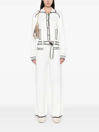 Liu •jo Belted Cardigan In White