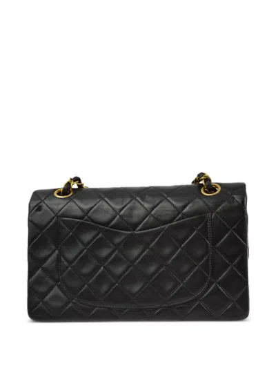 Pre-owned Chanel 1995 Small Double Flap Shoulder Bag In Black