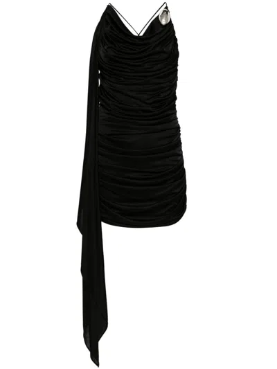Giuseppe Di Morabito Draped Viscose Jersey Mini Dress In Black