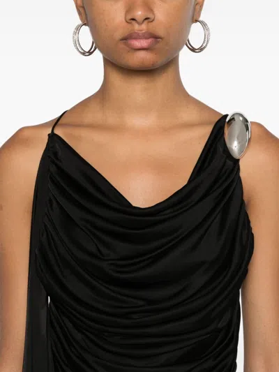 Giuseppe Di Morabito Draped Viscose Jersey Mini Dress In Black