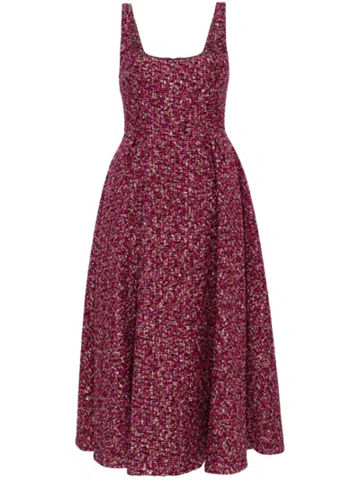 Alessandra Rich Sequin-embellished Tweed Mini Dress In Purple