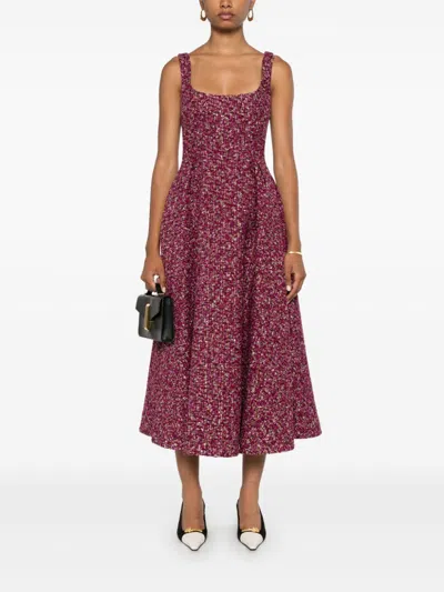 Alessandra Rich Sequin-embellished Tweed Mini Dress In Purple