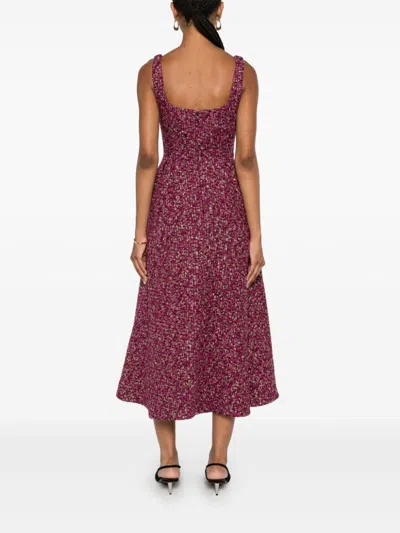 Alessandra Rich Sequin-embellished Tweed Mini Dress In Purple