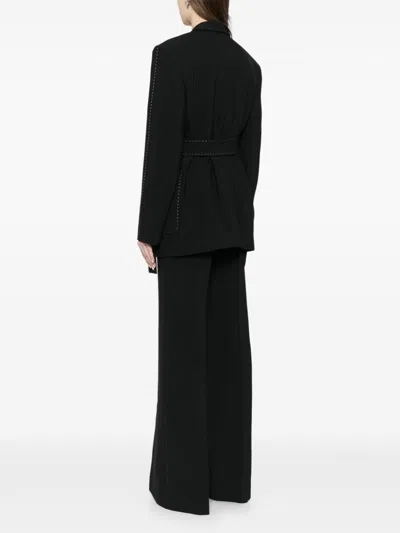 Elie Saab Topstitch Blazer In Black