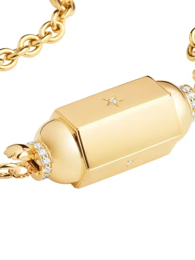 Marie Lichtenberg 18k Yellow Gold Locket Diamond Necklace In Gold