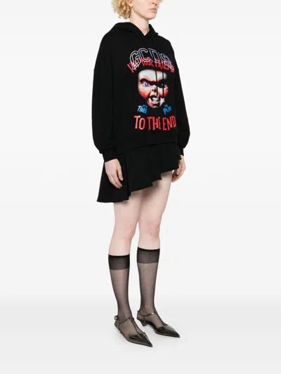 Gcds X Universal Chucky Hooded Mini Dress In Black