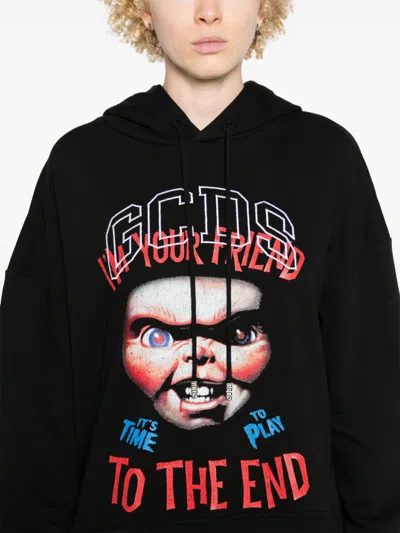 Gcds X Universal Chucky Hooded Mini Dress In Black