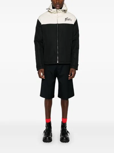 Shop Gucci Canvas Hooded Jacket In Black