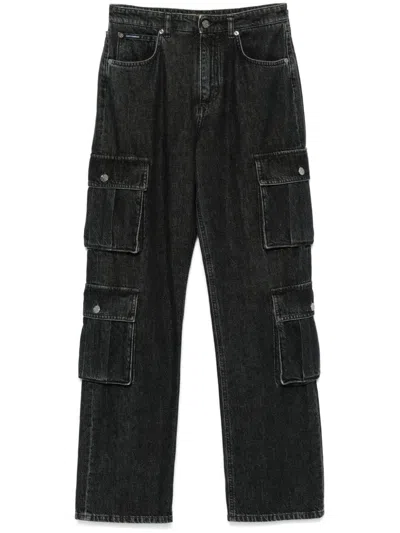 Dolce & Gabbana Cargo Trousers Featuring Wide Leg And Pockets In Black