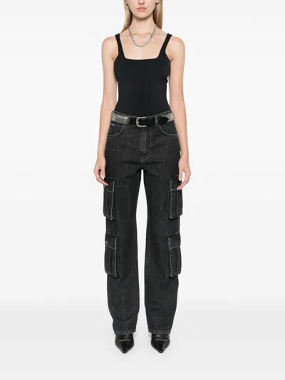 Shop Dolce & Gabbana Straight Cargo Jeans In Black