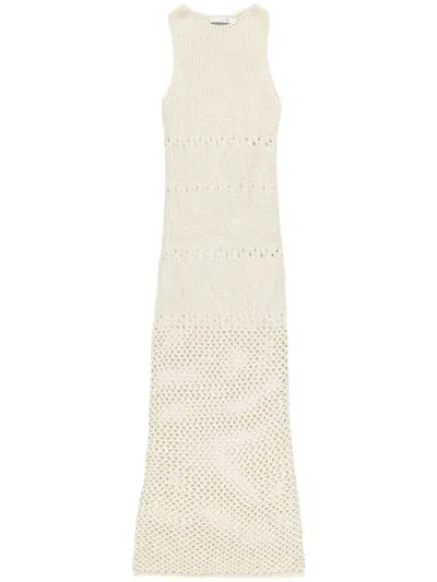 Shop Christopher Esber Pointelle Fractus Tank Midi Dress In Neutrals