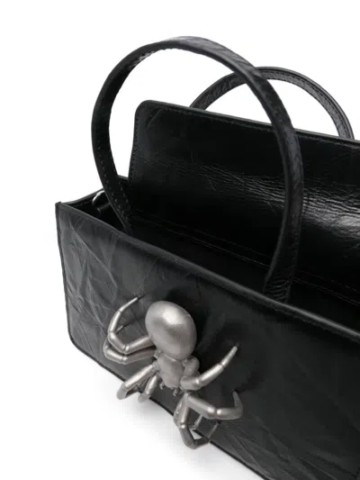 Shop Puppets And Puppets Spider Tote Bag In Black