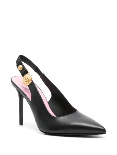 Balmain Eva 50 Calf Leather Slingback Pumps In Black