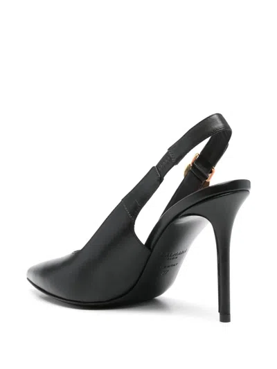 Balmain Eva 50 Calf Leather Slingback Pumps In Black