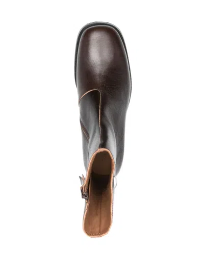 Our Legacy Camion Square-toe Leather Boots In Brown