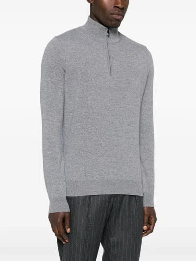 Shop Corneliani Mock-neck Sweater In Grey