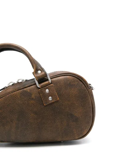 Shop Vaquera Leather Shoulder Bag In Brown