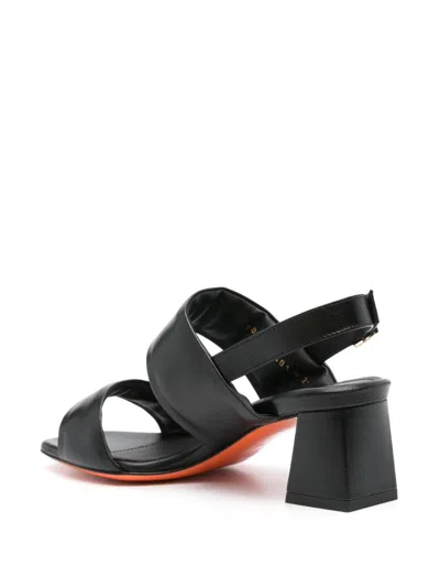 Santoni 60mm Double-strap Slingback Sandals In Black