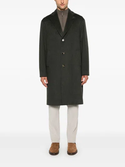Lardini Virgin Wool Coat In Green