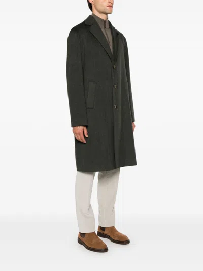 Shop Lardini Virgin Wool Coat In Green