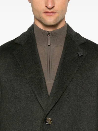 Lardini Virgin Wool Coat In Green