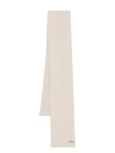 Paul & Shark Ribbed-knit Scarf In Neutrals