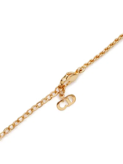 Pre-owned Dior Logo Pendant Necklace In Silver