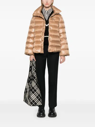 Fay Padded Quilted Stand-up Collar Jackets In Neutrals