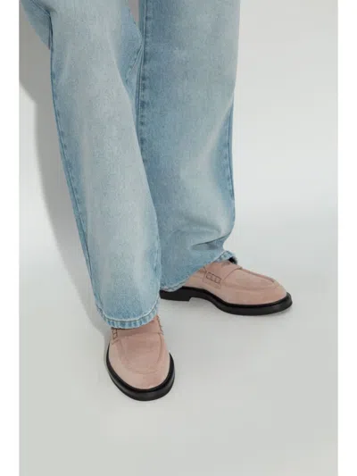 Dolce & Gabbana Suede Penny Loafers In Pink